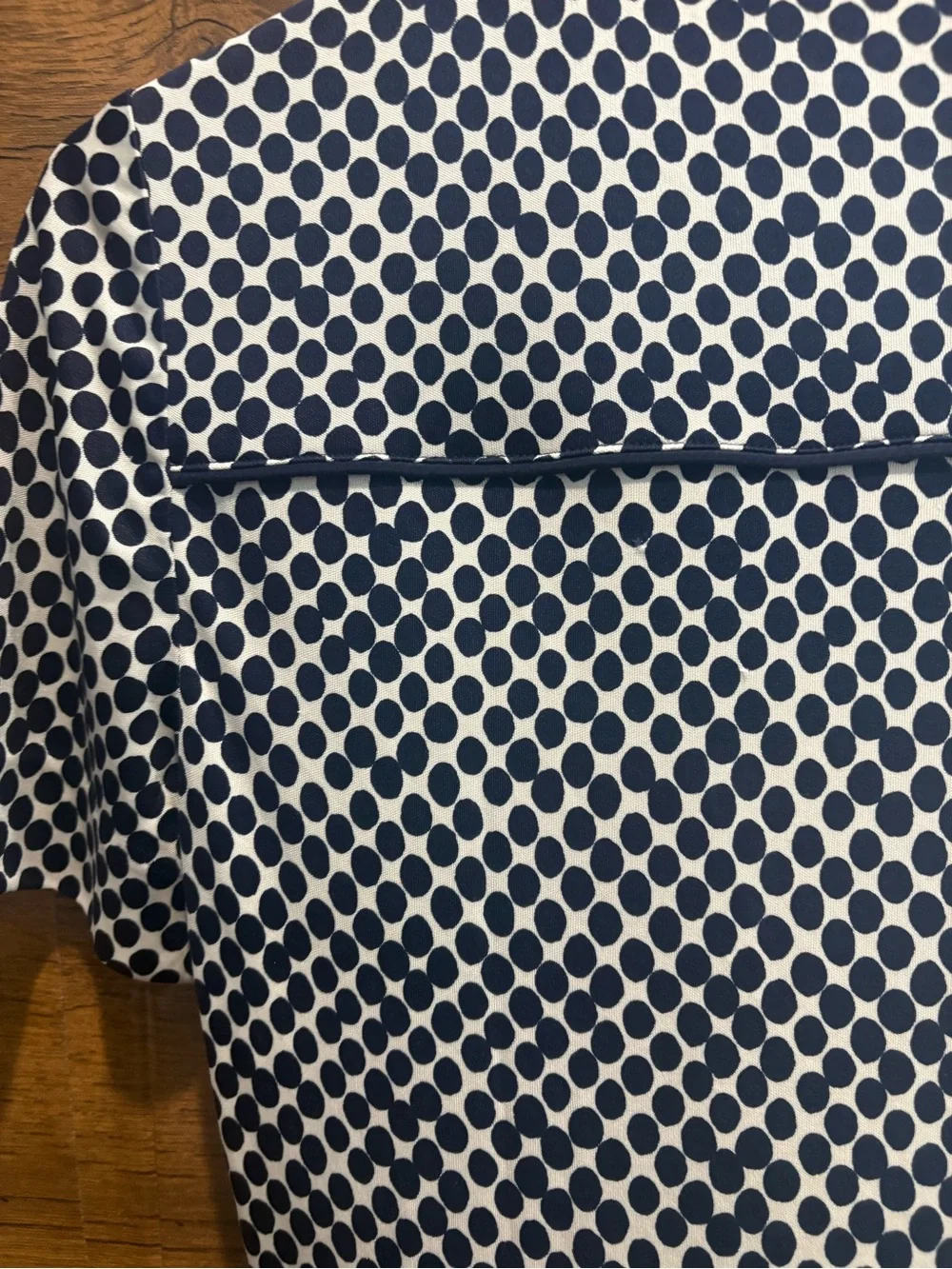 Tory Burch 100% Silk Navy Patterned Short Sleeve Shift Dress - Picture 5 of 7